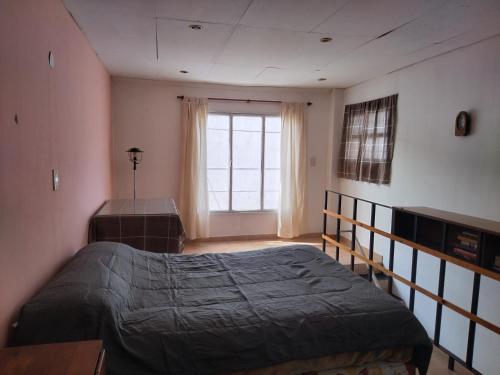 a bedroom with a large bed and a window at La casa de Napoli in Trelew
