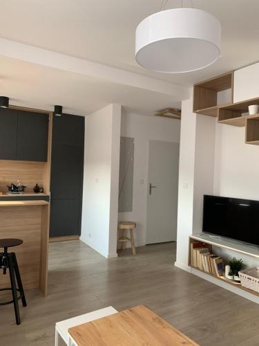 Dapur atau dapur kecil di Apartament w Centrum Słupska