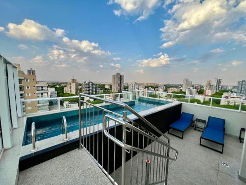 Πισίνα στο ή κοντά στο Aptos 1 ou 2 quartos no Centro com Piscina e Academia