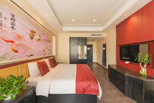 Postel nebo postele na pokoji v ubytování PAI Hotels Shijiazhuang Zhengding Gucheng