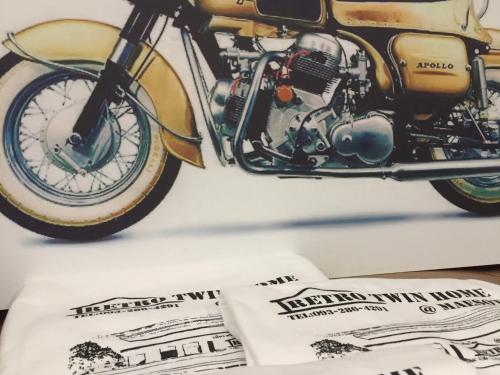 a drawing of a motorcycle on a table at Retro Twin Home @Maesot in Mae Sot