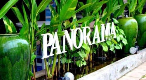a group of plants in vases on a shelf at Panorama Hotel in Mae Hong Son