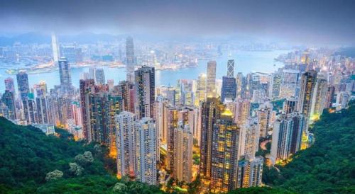 a view of a large city with tall buildings at Metro Winner Hotel in Hong Kong