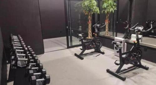 Fitness centrum a/nebo fitness zařízení v ubytování base-WENDING Service Apartment-Shanghai Xujiahui Location