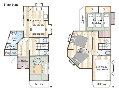 a floor plan of a house at BISK PARK TOKYO - 4LDK&2Bath Spacious House - Easy Access to Asakusa, Skytree & Airport in Tokyo