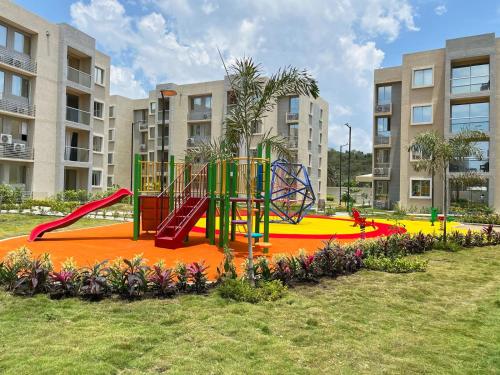 a playground in front of a apartment complex at "Tu Escape en Cartagena" El Paraíso Caribeño! in Cartagena de Indias