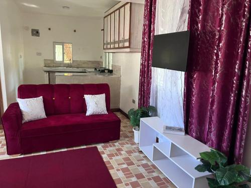 Μια τηλεόραση ή/και κέντρο ψυχαγωγίας στο Round house beach apartment