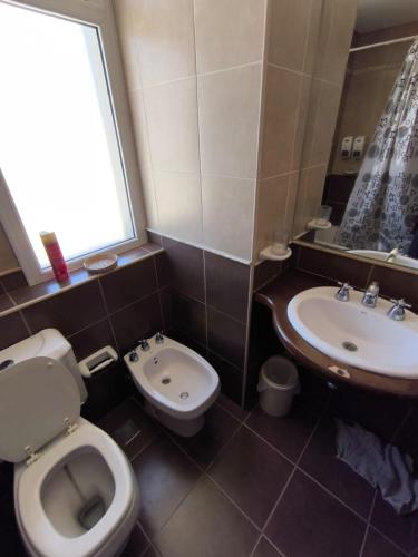 a bathroom with a toilet and a sink at Cielo Salteño in Salta