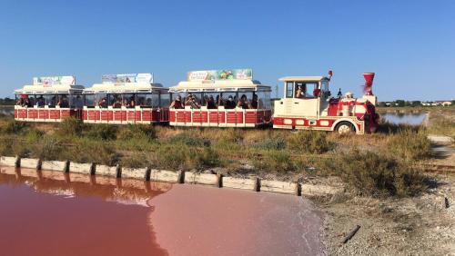 a small train with people riding on it at Cà Miciàt in Cervia