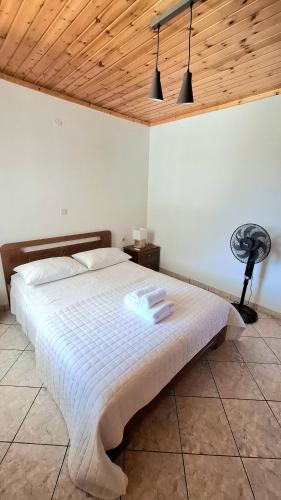 Letto o letti in una camera di Azure Horizon Apartment, Kefalonia