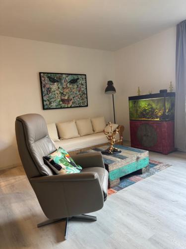 Posezení v ubytování Beim Goldenen Dackel -Atelierhaus im Hof