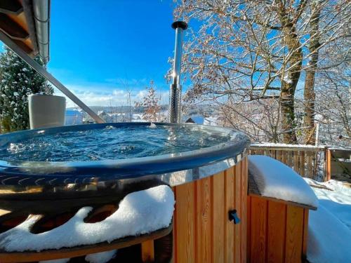 a hot tub with snow on top of it at Bavaria in Teunz