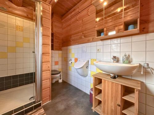 a bathroom with a sink and a toilet at Bavaria in Teunz