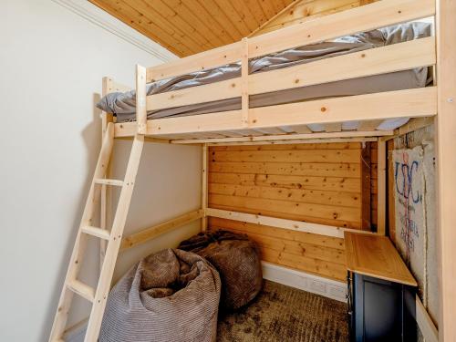 a bunk bed in a room with a ladder at Mayfield Lodge - Uk39917 in Heckington