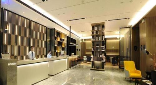 Zona de estar de Echarm Hotel Nanning Chaoyang Square River View