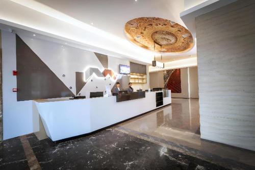 Μια τηλεόραση ή/και κέντρο ψυχαγωγίας στο Borrman Hotel Yongzhou High Speed Railway Station