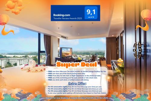a rendering of a super deal sign in a hotel room at Thanh Lich Royal Boutique in Hue