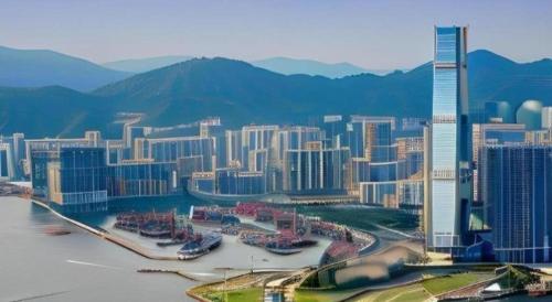 a large city with mountains in the background at Acesite Knutsford Hotel in Hong Kong