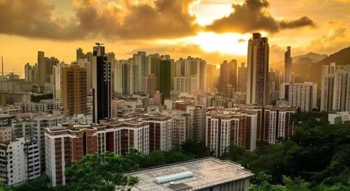 ホテルから撮影された、または一般的な香港の景色