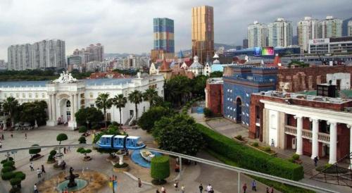 Vista generica su Shenzhen o vista sulla città dall'interno dell'hotel