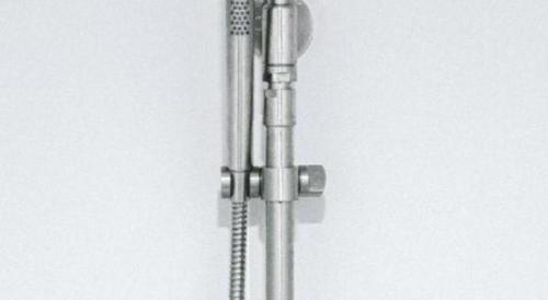 a shower with chrome pipes and a shower head at SLEEEP HKG Causeway Bay in Hong Kong