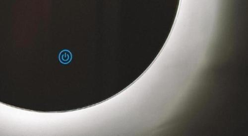 a close up of a metal object with a blue dot at SLEEEP HKG Causeway Bay in Hong Kong