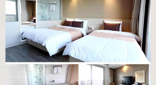 Кровать или кровати в номере Richell Hotel