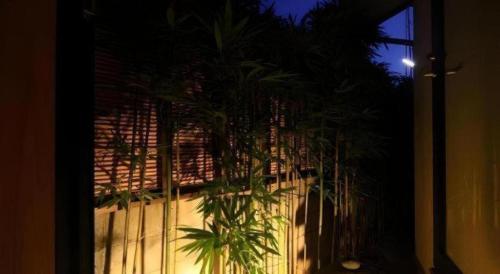 a group of plants on the side of a building at Suigetsurou Hotel in Takaoka