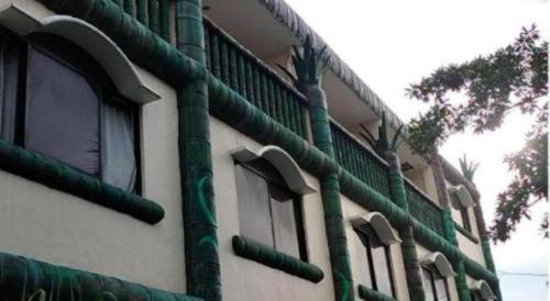 a building with green pipes on the side of it at OYO 800 DDD Habitat Dormtel Bacolod in Bacolod