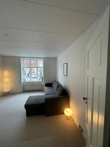 コペンハーゲンにあるIdeal Stay in Valbyのソファと窓のあるリビングルーム