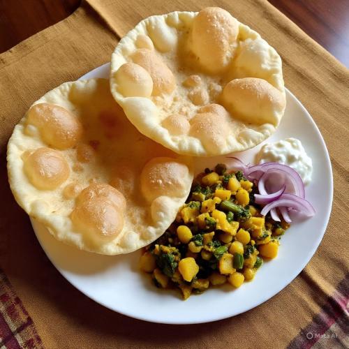 een bord met eieren en groenten op tafel bij 4Everstay By Shree Residency Luxury Rooms With Free Wifi & Free Parking in Vrindāvan