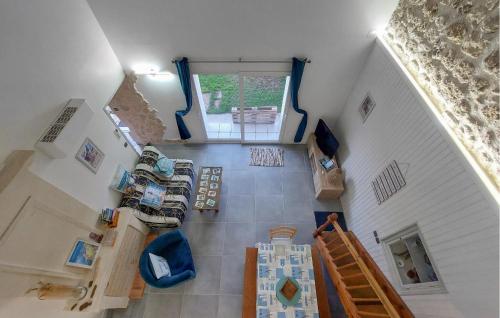 an overhead view of a living room with a view of the floor at 1 Bedroom Cozy Home In La-Gripperie-Saint-Sym in La-Gripperie-Saint-Symphorien