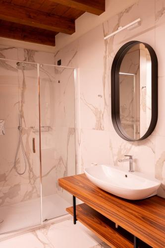 Koupelna v ubytování Hotel Rosa delle Alpi