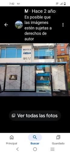 a cell phone screen with a picture of a building at Hotel AMBAR KING in Bogotá
