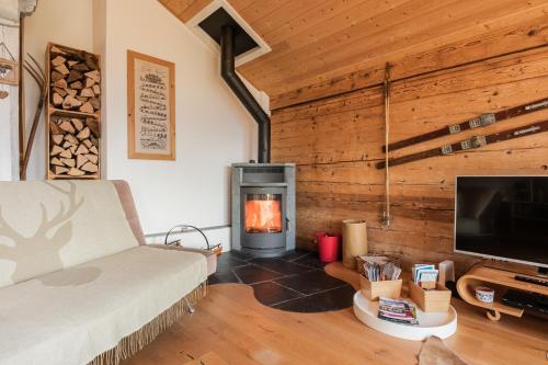 TV/trung tâm giải trí tại Chalet Rouge Coeur