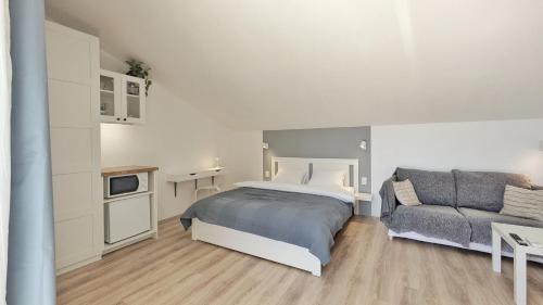 Kuchyň nebo kuchyňský kout v ubytování Apartmaji Diversorio