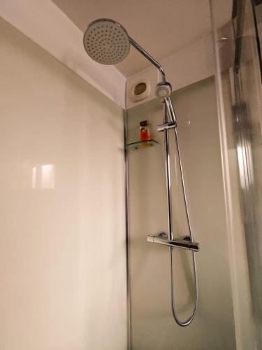 a shower with a shower head in a bathroom at Jplc in Granville