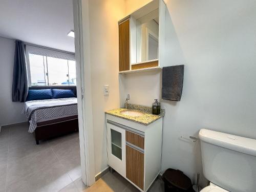 Postel nebo postele na pokoji v ubytování Studio/Flat Completo - ótima localização