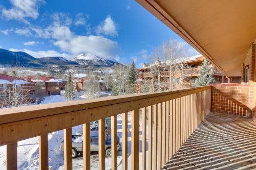 a balcony with a view of snow covered mountains at 1 Mi to Main Street Mtn-View Home in Frisco in Frisco