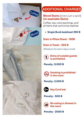 a screenshot of the adidas food safety page with a picture of food stains on at The Ostel Hostel Bangkok in Bangkok