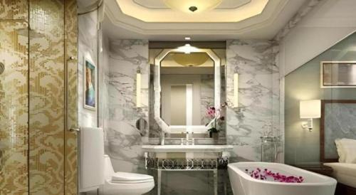 Koupelna v ubytování Yuncheng Jianguo Hotel