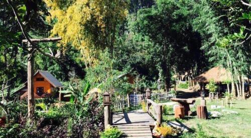 Zahrada ubytování Chiang Dao Hut