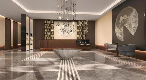 Posezení v ubytování Jinjiang Metropolo Hotel Nanjing Jiangning Binjiang Development Zone
