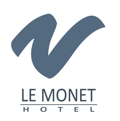 a blue logo for the le moment htc at Le Monet Hotel in Baguio
