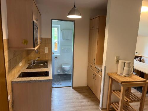Kuchyň nebo kuchyňský kout v ubytování Haus Ortsblick