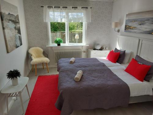 Postel nebo postele na pokoji v ubytování Bruksgården Bed&Breakfast