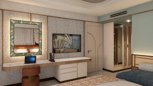 Postel nebo postele na pokoji v ubytování Trendy Perge Resort & Suites