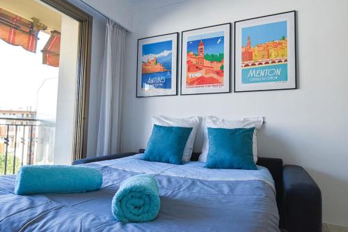 Postel nebo postele na pokoji v ubytování L'ORANGERIE - Proche Mer - Terrasse - Parking privé - Clim