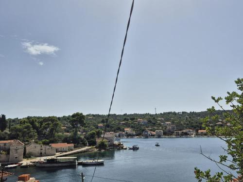 a view of a river with boats in the water at Apartmani Aurelia in Veliki Drvenik