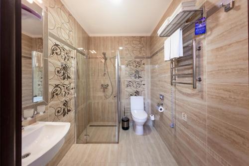 Koupelna v ubytování Zagrava Hotel